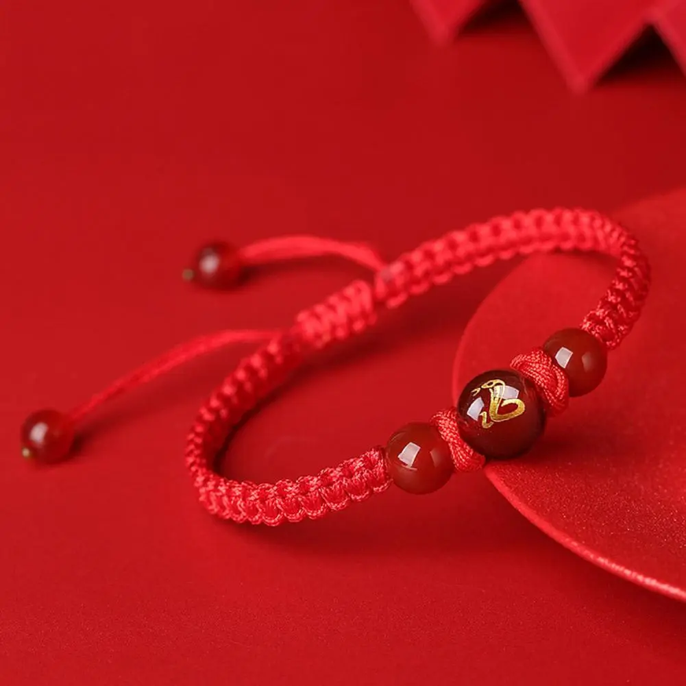 Natal Year Red Rope Zodiac Bracelet Snake Year Red Rope Bracelet For Women And Men Brings Good Luck China Red Bracelet Gift Boys And Girls Couple Bracelet