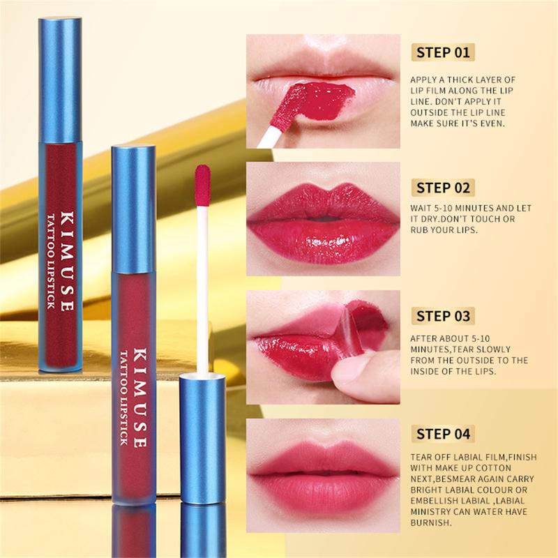 Product Introduction of Son Môi Hình Xăm KIMUSE Dạng Lột, Lâu Trôi Và Không Thấm Nước, Son Kem Màu Hồng Dạng Lột, Trang Điểm, [Thanh Toán Khi Nhận Hàng] 17