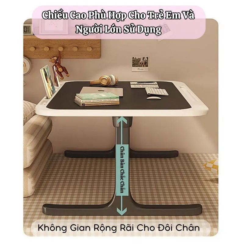 Bàn Học Gấp Gọn Ngồi Bệt Havaco Làm Việc Thông Minh Để LapTop chân bàn chữ T chắc chắn 7