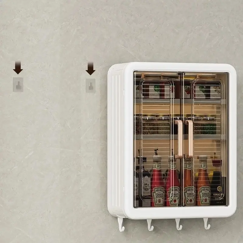 Tủ Để Gia Vị Nhà Bếp, Để Đồ Nhà Tắm Dán Tường Tiện Lợi 2 Tầng Kitchen kệ 4