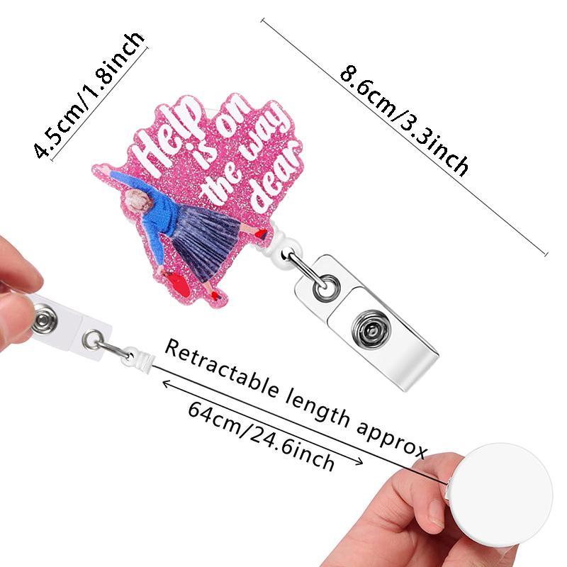 Cute Badge Holder, 1 Count Retractable Badge Reel, Easter Gifts, Creative ID Badge Holder with Clip for Nurse Doctor Student Worker Volunteer 5