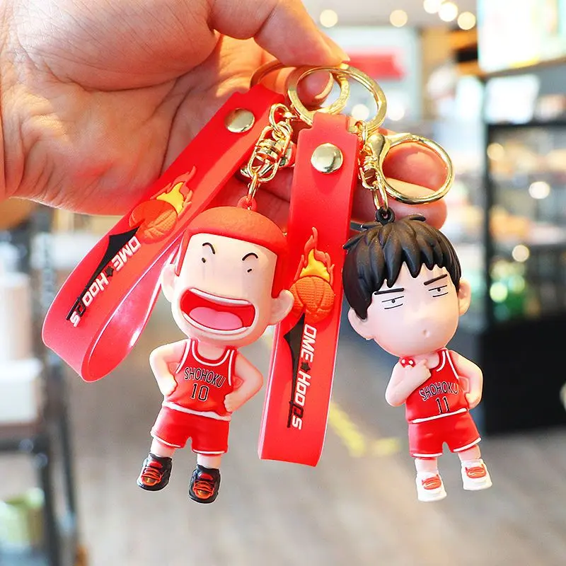 Cartoon epoxy slam dunk doll pendant bag couple Hanamichi Sakura AGI Rukawa Kaede basketball keychain gift