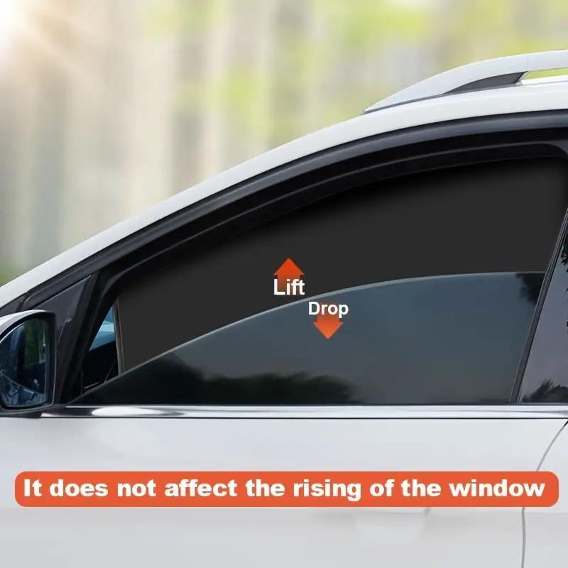 Car Window Sunshade Set, Magnetic Car Window Curtain with 10 Magnet, Rubber Heat Insulation Sunshade, Opaque Sunscreen Curtain 4