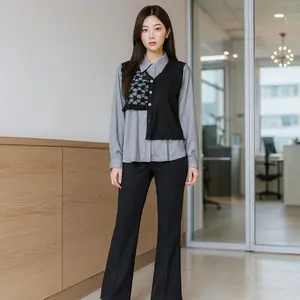 LANGSUNG KIRIM SNBM - SETELAN FREYA WANITA BLOUSE DAN CELANA PANJANG - Setelan wanita