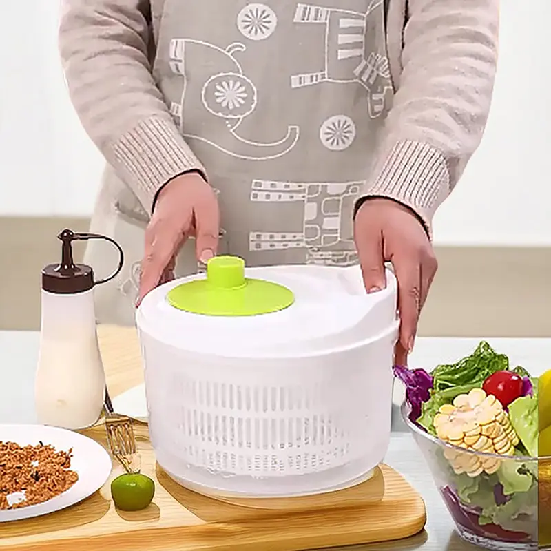 Máy Sấy Xoay Salad, Rổ Ráo Nước Thực Phẩm Rau Củ Quả, Máy Khử Nước, Giặt Nhanh Và Sấy Khô, Máy Trục Ly Hợp Thủ Công Dụng Cụ Gia Đình Nhà Bếp 3