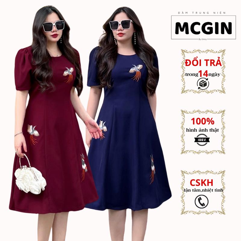 Product Introduction of [CG031] Đầm trung niên Bigsize MCGIN Ads, váy dự tiệc sang trọng cho mẹ | Đầm xòe thêu hải yến CG-031 Nữ Women vay  mactet 27