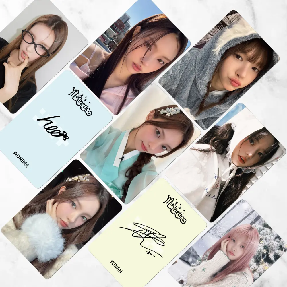 YANEN 55Pcs ILLIT Group Lomo Cards K-pop Girl Group Holographic