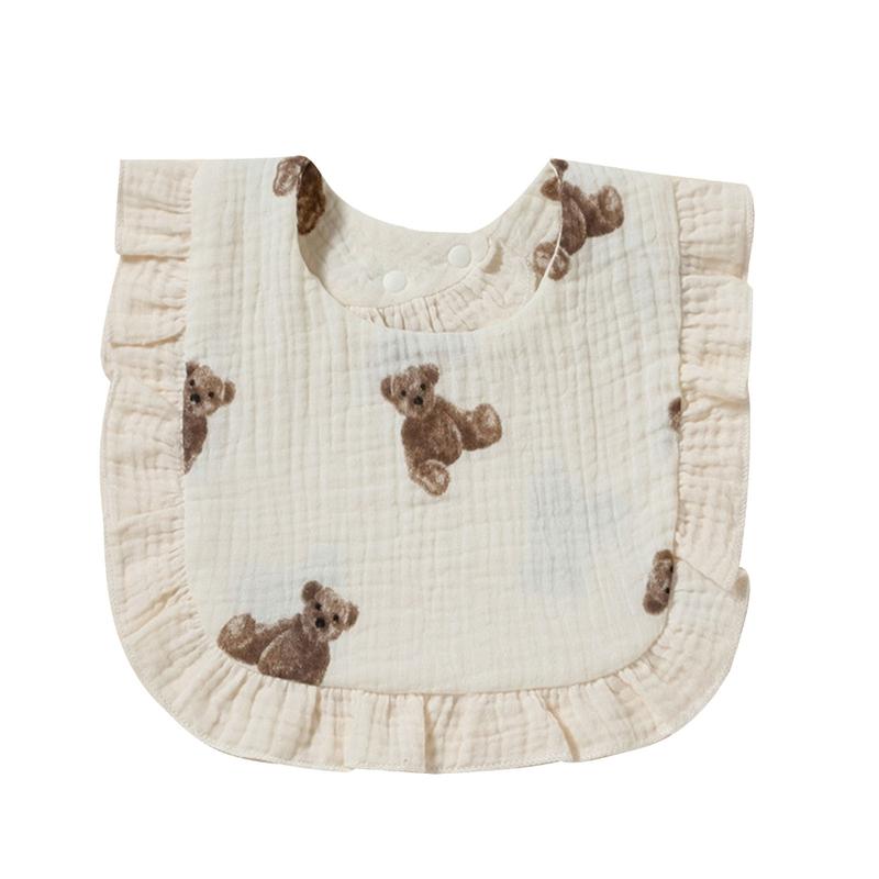 Baby Bib for Boy Girl Breathable Cotton Drooling Bib Burp Cloth with 2-Stage Snap Button Infant Teething Feeding Bandana 8