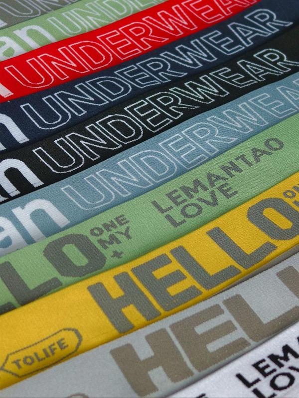 Men's Letter Tape Boxer Brief, Casual Comfy Breathable Underwear for Daily Wear, Fashion Men's Underwear for All Seasons 5