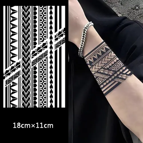 Hình Xăm vòng tay Chống Nước Lâu Trôi 15 Ngày kích thước HC233 11x18cm Hình Xăm Dán Cosmetic