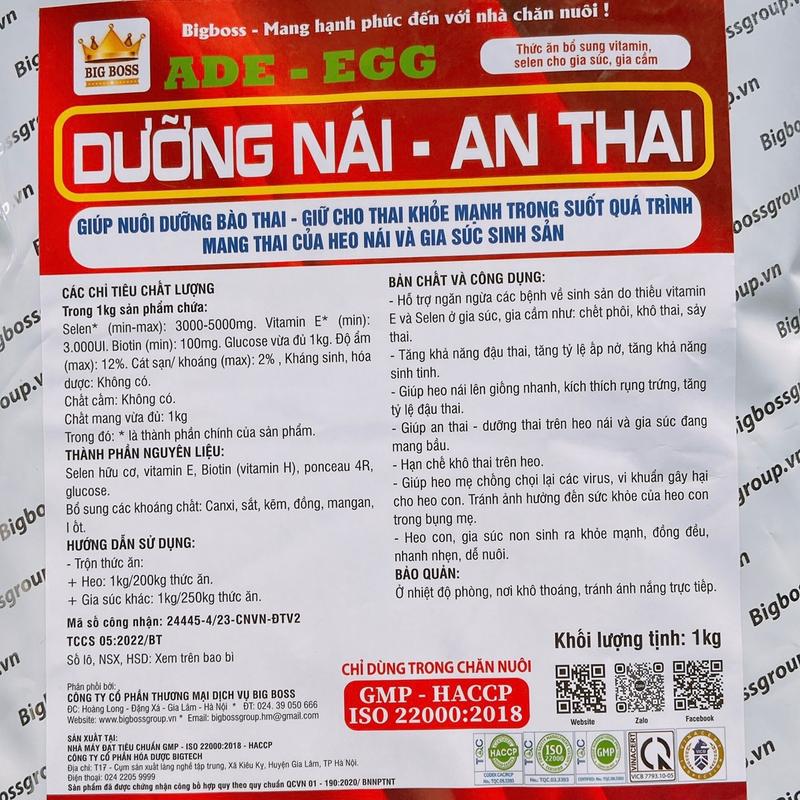 Dưỡng nái an thai giúp thai phát triển tốt đồng điều, khỏe mạnh, nặng cân, nái khỏe sữa tốt heo, trâu bò dê cừu gói kg 3