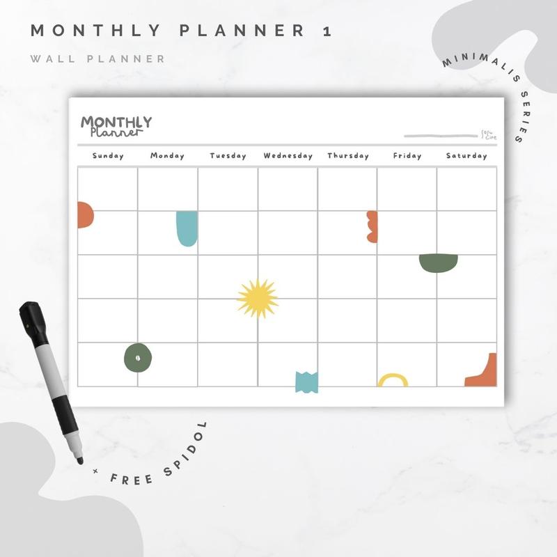 Wall Planner Solucine - Minimalis Series - Yearly Planner / Monthly Planner / Weekly Planner / Daily Planner / Meal Planner / Habit Tracker / Study Planner / To do List / Shopping List 2