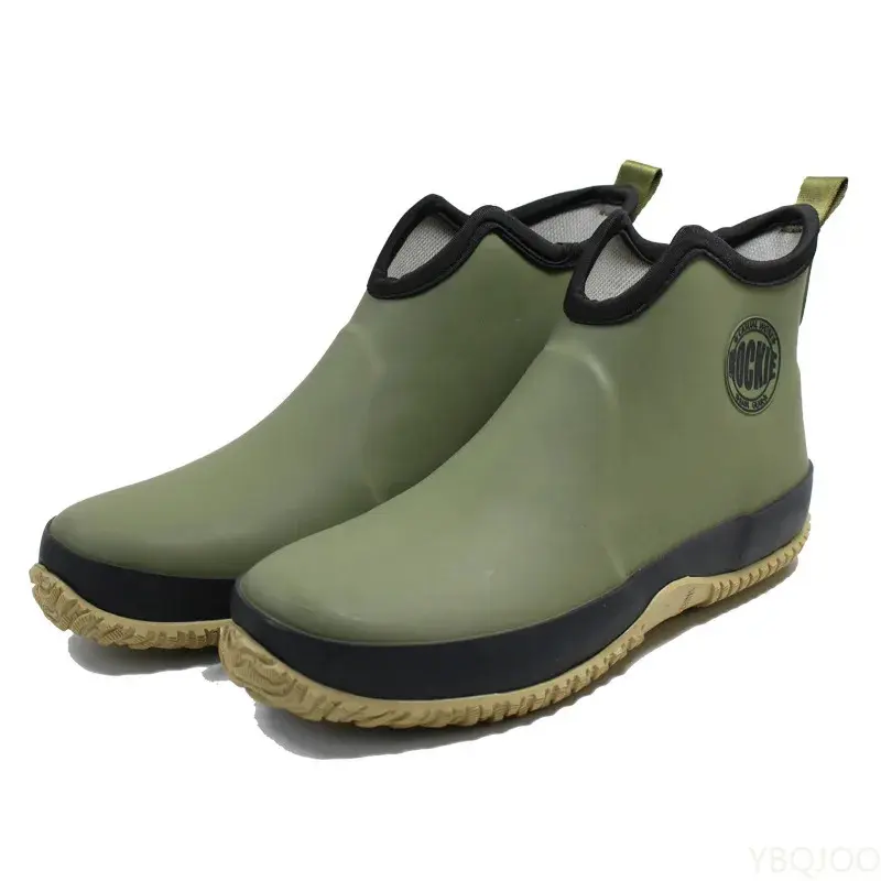 Men's Non-Slip Rain Boots Waterproof Rubber Ankle Boots Outdoor Leisure Fishing Boots Student Rain Boots Platform Boots 장화