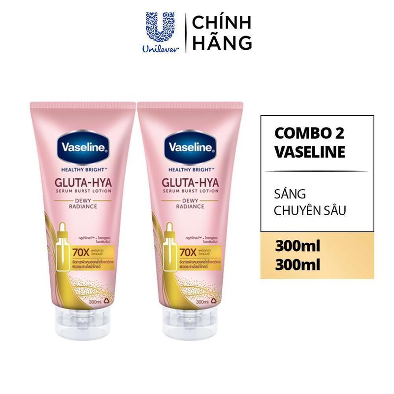   5  Combo 2 Sữa Dưỡng Da Body Vaseline Gluta-Hya Lotion Hỗ Trợ Dưỡng Da Sáng Mịn Chuyên Sâu 330MLx2 