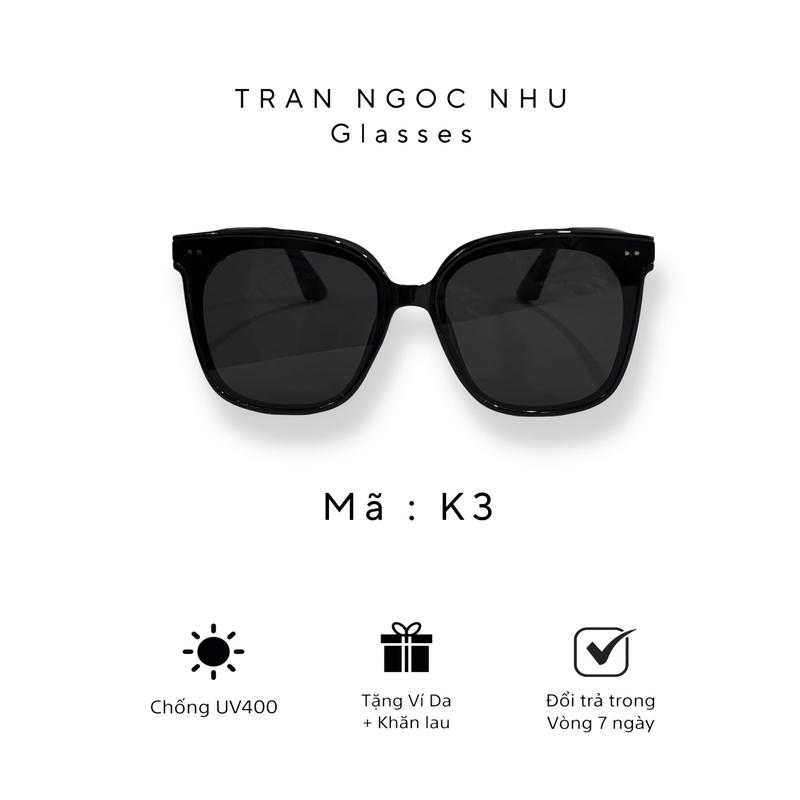 MÃ K3 Kính râm chống tia UV, chống nắng, gọng nhựa phù hợp với nhiều form mặt, kính mắt thời trang nam nữ Chống Nắng