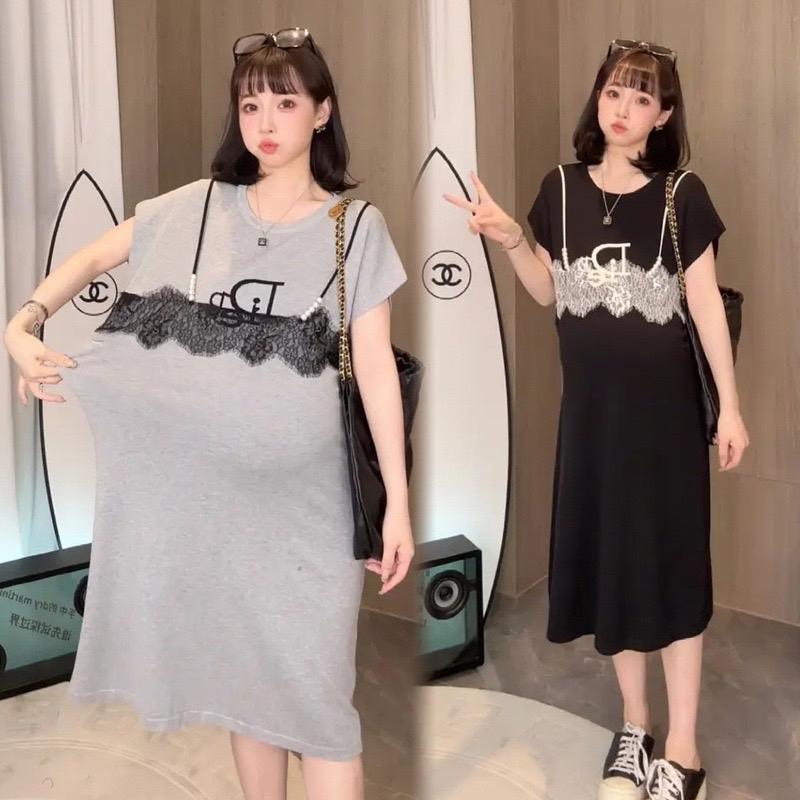 Thời trang bà bầu hè cổ tròn, ngắn tay 0