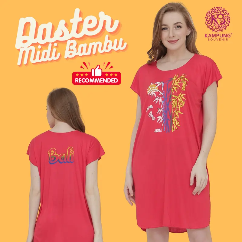 Dapat 5 Daster Bali Midi Bambu - Midi Pelangi - Midi Twister Dan Pelangi Midi - Best Seller Dress Pendek Wanita Tidur kaos panjang nyaman  lembut bumil  santai  motif  rayon cewek katun busui kain tipis pantai 0