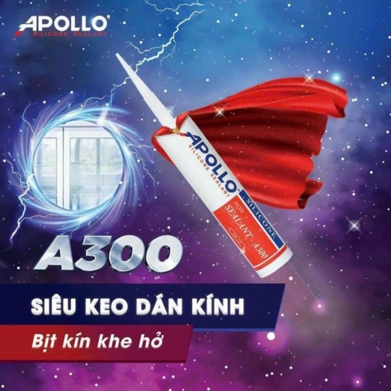 Keo Silicon Apollo A300 silicone Màu Trong Đục Xám Đen dán kính hồ cá bịt kín khe hở đa năng