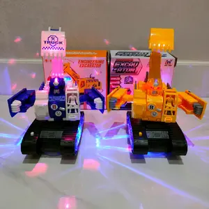 Mainan Anak Mobil Keruk Lampu  Bergerak Jadi Robot