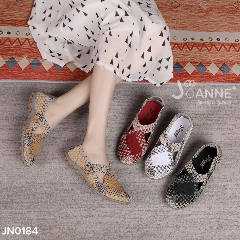 JOANNE Rajut Knit Flats Shoes Wanita #JN0184 1