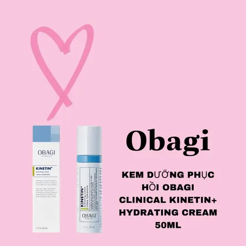Kem dưỡng phục hồi làm dịu da Obagi Clinical Kinetin+ Hydrating Cream Axit hyaluronic