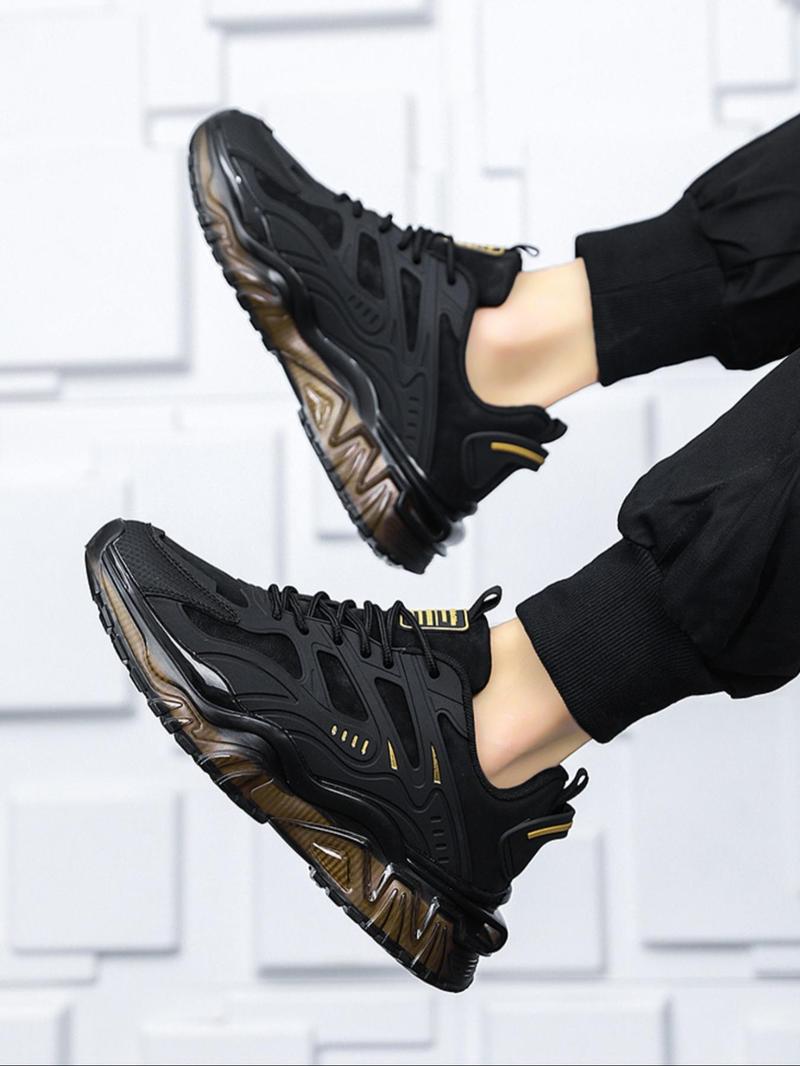 Product Introduction of Men's Fashionable Lace Up Low Top Sneakers, Casual Comfortable Sports Running Shoes, Trendy All-match Chunky Sneakers for Daily Wear 8