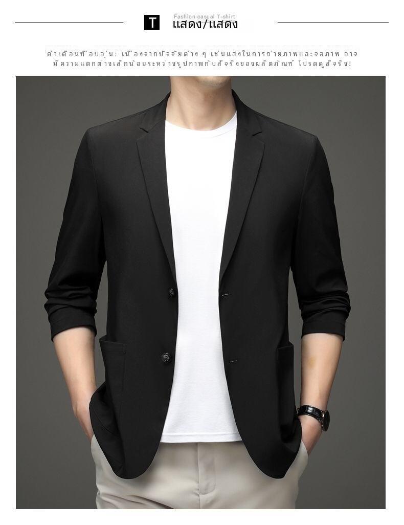 Product Introduction of Thin, loose men's suit for summer. Sun Protection Coat Ice Silk Casual Business Style Sun Protection Coat for Men 2