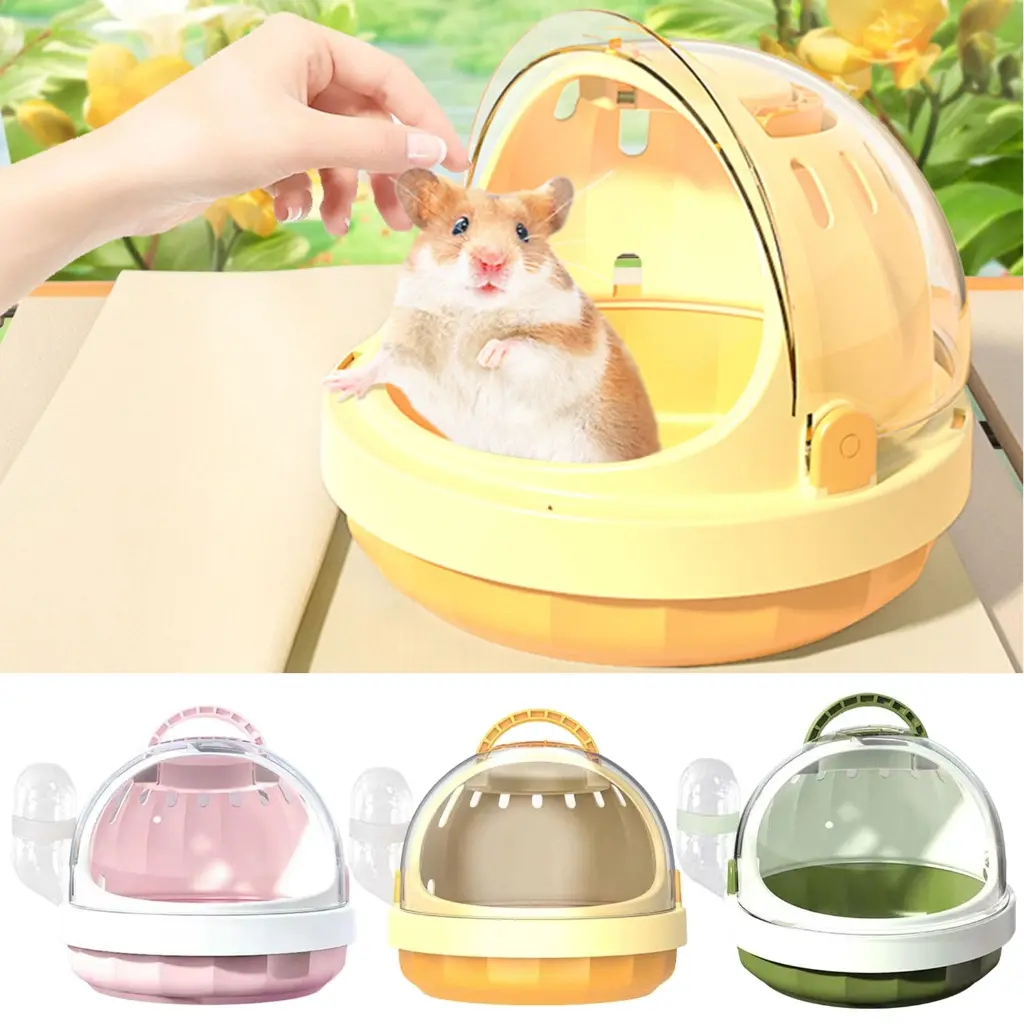 Pet Carrier Box for Hamster Carry Cage Small Animals Travel Box with Water Bottle GuineaPigs Pet Transport Carry Case