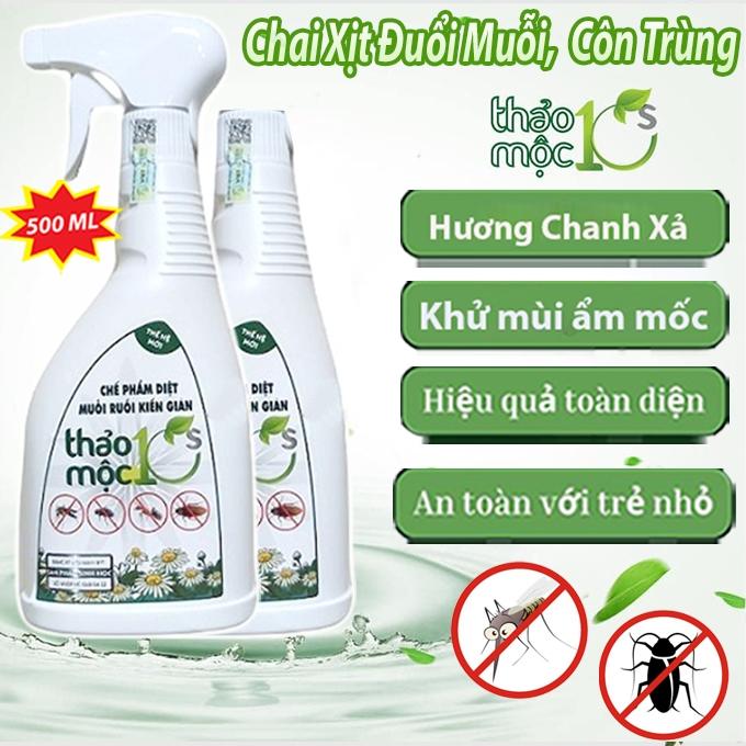 Bình Xịt Diệt Muỗi Kiến Gián Mối Sinh Học THẢO MỘC 10S Chai 500ml
