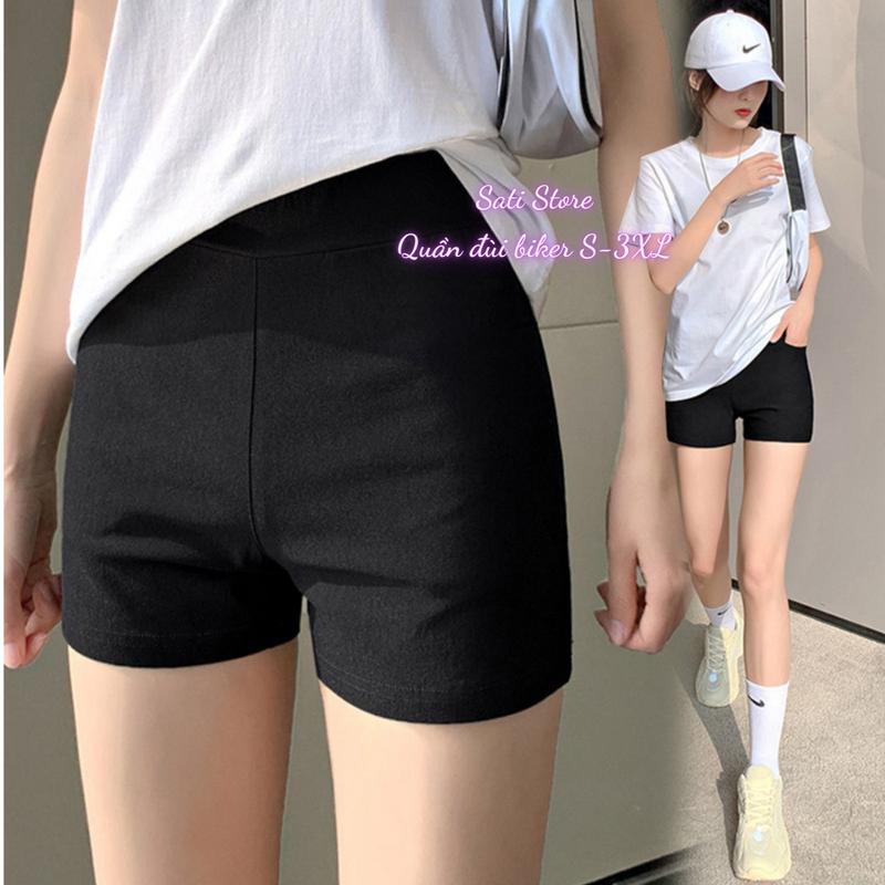 Set  3 Quần Black Funoff Short Biker Short Dáng Ngắn Nữ Nâng Mông Mùa Hè Năng Động. Pants