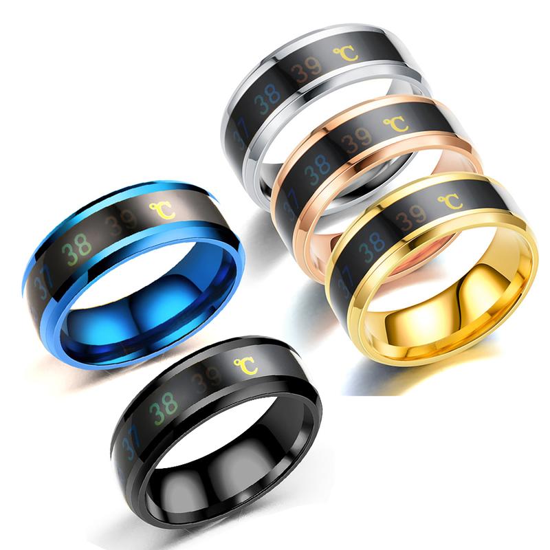 Product Introduction of 8mm Stainless Steel Ring Smart Sensor Body Temperature Ring Temperature Test Finger Rings Fashion Real-time Display for Women Man Couple Band Wedding #439992 33