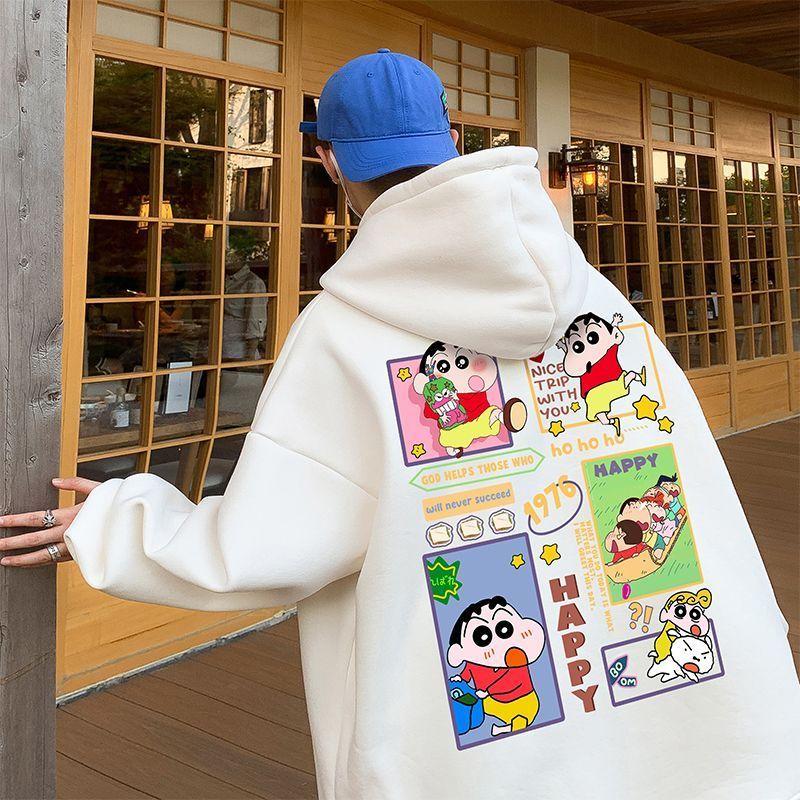 Product Introduction of Áo Nỉ Có Mũ Trùm Đầu, Phong Cách Hip-Hop Mỹ, Shin-chan Bút Chì Màu, Dành Cho Nam Và Nữ, Thích Hợp Cho Học Sinh, Thời Trang Thu Đông, Dáng Rộng Vừa Vặn, Áo Khoác Ins, Thích Hợp Cho Các Cặp Đôi 12