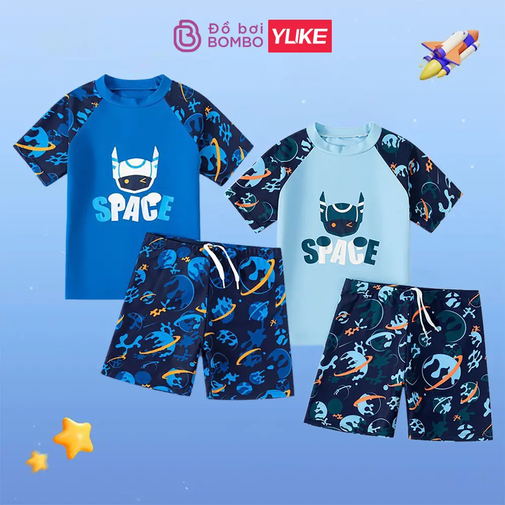 Đồ bơi bé trai hiệu YUKE chất vải mềm mại co dãn tốt thể thao bơi lội quần rời size đến 47kg
