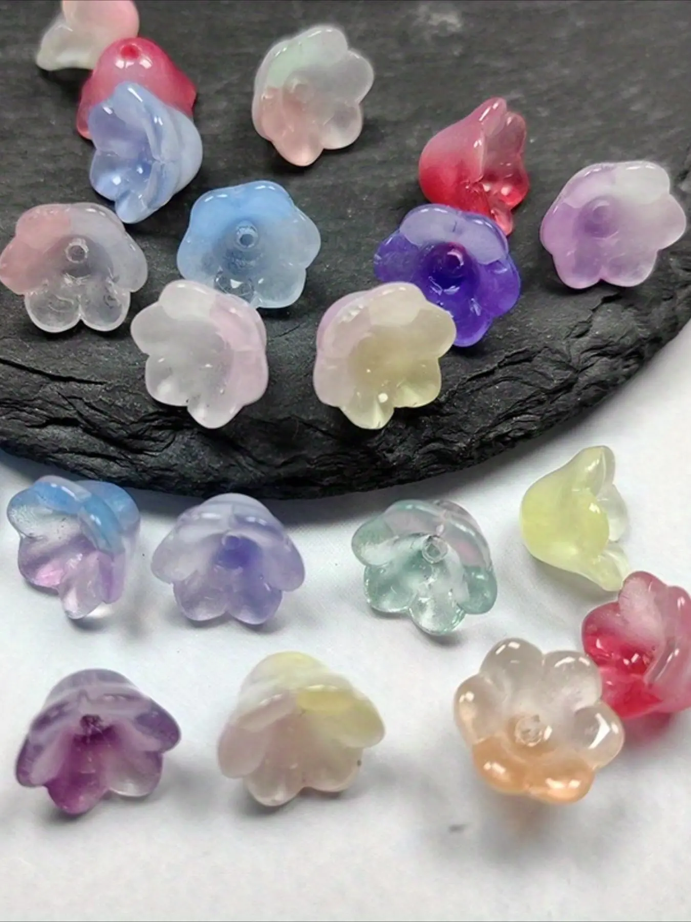 Flower Shaped Beads, Colorful Glass Beads for Jewelry Making, Diy Accessories for Jewelry Making