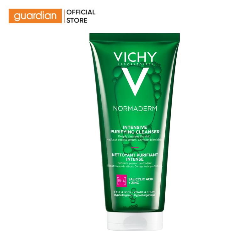 Sữa Rửa Mặt Dạng Gel Cho Da Dầu Mụn Vichy Normaderm Phytosolution Intensive Purifying Gel Làm Sạch Sâu Và Giảm Nhờn 200Ml | Guardian Store