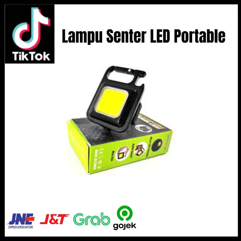 ( COD )Mini Cob Keychain Lampu Senter Led Portable Light Usb Rechargea 3