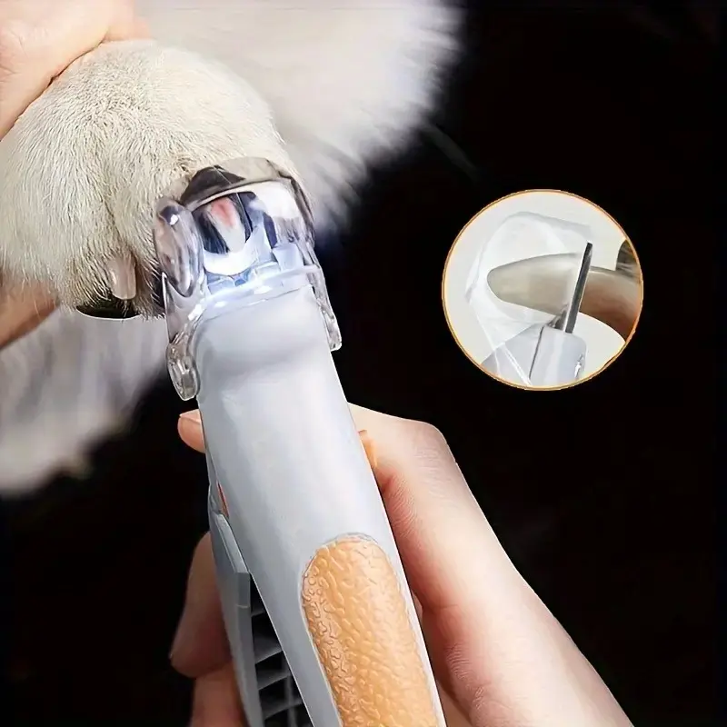 1pc illuminated LED Dog & Cat Nail Clipper - Safe & Precise Trimming - Comfort Grip for Grooming