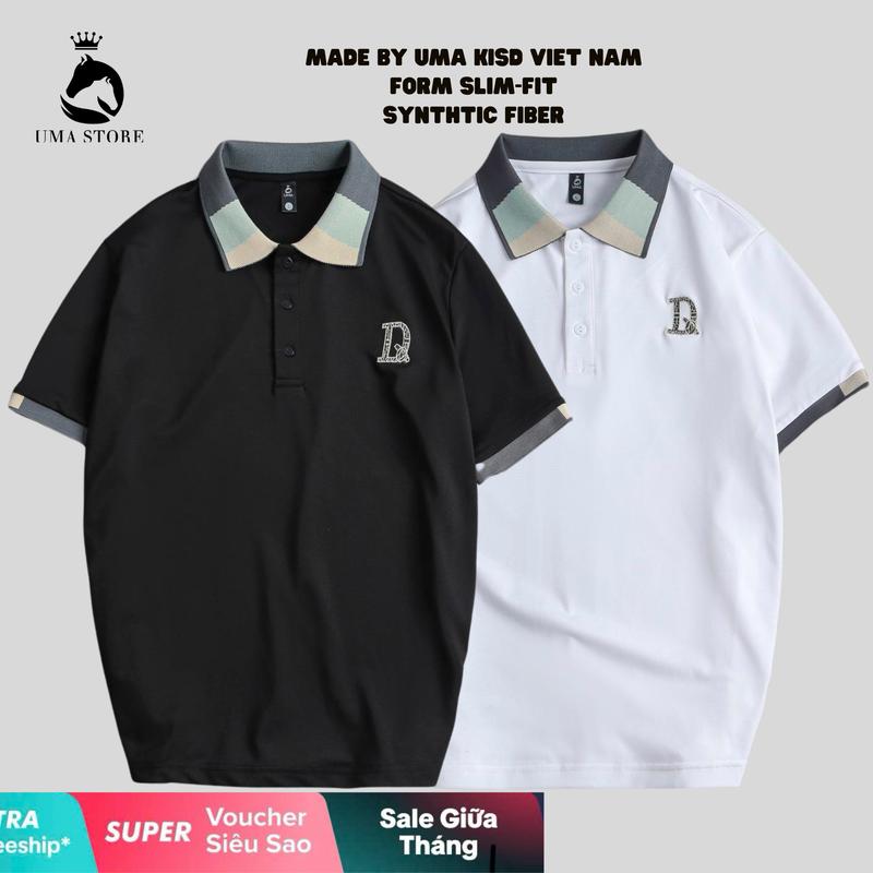 Áo polo thêu nam nữ có cổ bẻ MORA thêu họa tiết chữ Đ vải mắt chim cao cấp, sang trọng, lịch sự mềm mát mịn ( POLOUMAOR ) Menswear Shirt