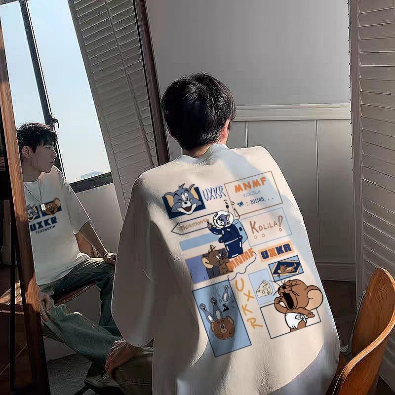 taniastore0 Adioa baju kaos pria distro | Tom and Jerry l kaos pria distro original 100% Retro Style Tshirt Longgar Kaos Import baju t shirt pria 2