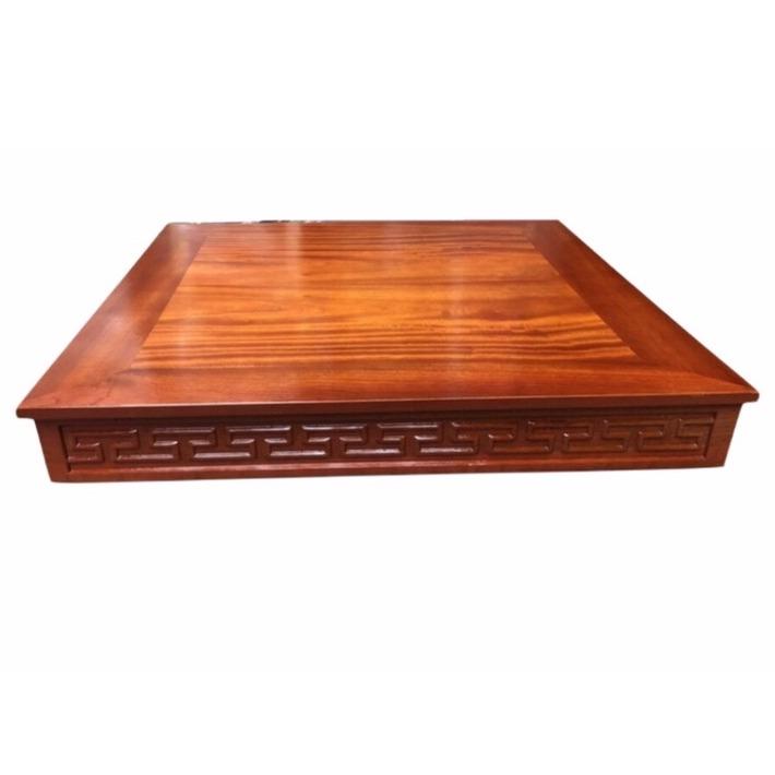 Bàn kê vuông gỗ xoan tự nhiên để ban thần tài thổ địa - Nhiều kích thước (2 màu) - Decor, Decor Phòng Trang Trí Nhà