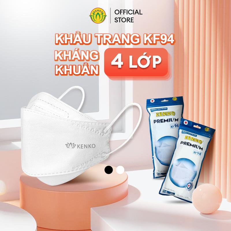 Product Introduction of Khẩu Trang KF94 Chống Nắng Chống Tia UV Lọc Bụi Mịn 4 Lớp KENKO, Khẩu Trang KF94 Đen Trắng Che Nắng Kháng Khuẩn KENKO MASK 4