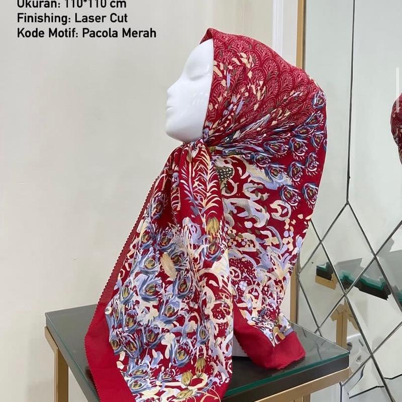 HIJAB VOAL MOTIF ALL VARIAN TERBARU / HIJAB VOAL MOTIF STANDART Kerudung  Segi  Empat 0