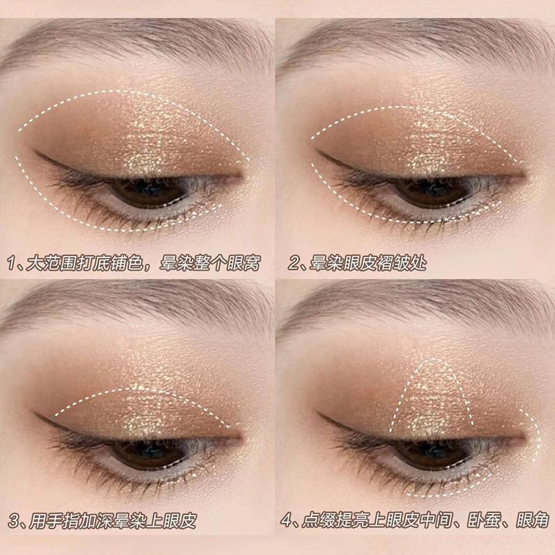 Product Introduction of Meibaoge New Color Listing Shimmer Transparent Seven Colors Eye Shadow Plate Earth Color Shimmer Matte Makeup Ins Eye Shadow 58