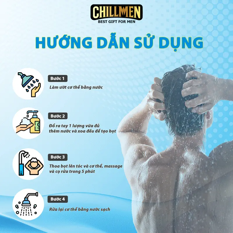 [Mua 2 Tặng 1] MUA 2 Tắm Gội Nam CHILLMEN 5IN1 350ml Dưỡng Body Dưỡng Thể Mượt Tóc Lưu Hương Nước Hoa TẶNG Ngẫu Nhiên 1 Bọt Vệ Sinh Nam CHILLMEN 150g Khử Khuẩn Giữ Ẩm Làm Thơm 4