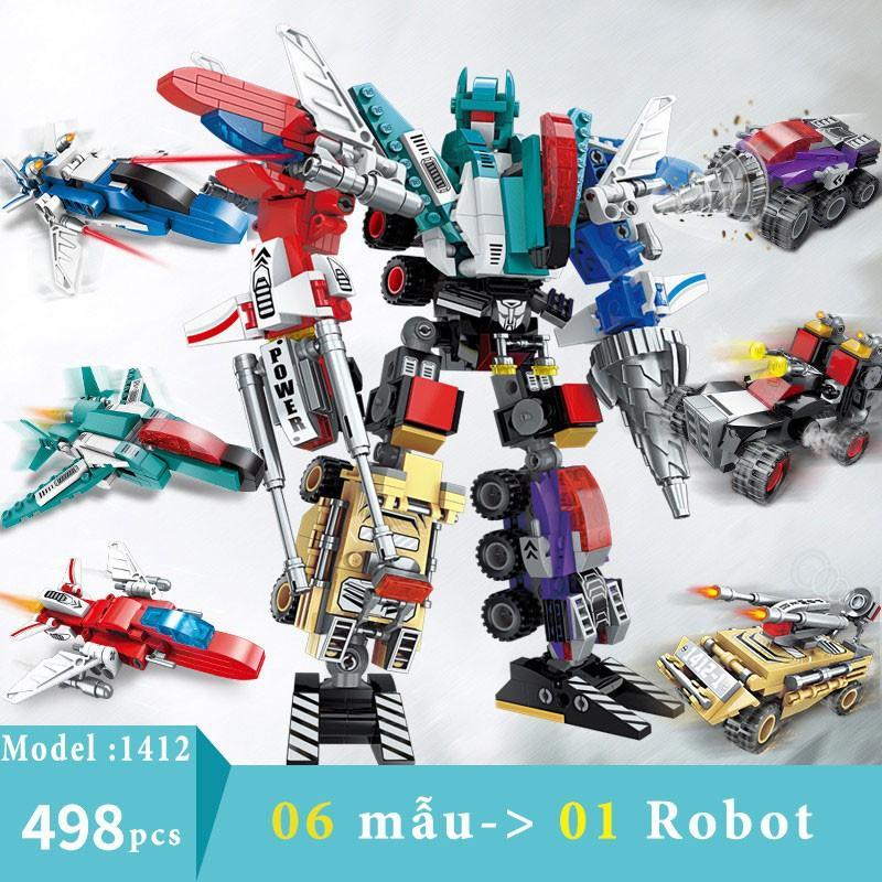 Bộ đồ chơi lắp ráp Robot Space 1412 Kích thước 38*27 cm gồm hơn 450 chi tiết nhựa ABS cao cấp ToystationVN