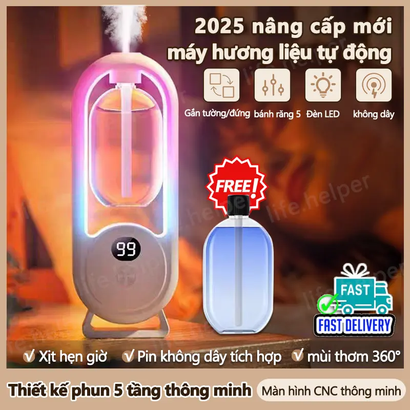 Máy Xịt Thơm Phòng Tự Động máy tinh dầu thơm phòng máy khuếch tán tinh dầu decor phòng ngủ bình sịt thơm phòng