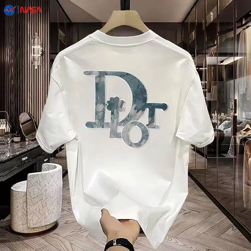 9060 Mùa Hè 2025 Phong Cách Mới Đa Năng Đen Trắng Slim Thời Trang Unisex Cặp Đôi Mặc Phong Cách Sinh Viên Áo Ngắn Tay In Hình Áo Phông Giao Hàng Nghệ Thuật Thêu Hoa Nhẹ Nhàng Áo Sơ Mi Trắng Ướt Cho Nữ 0