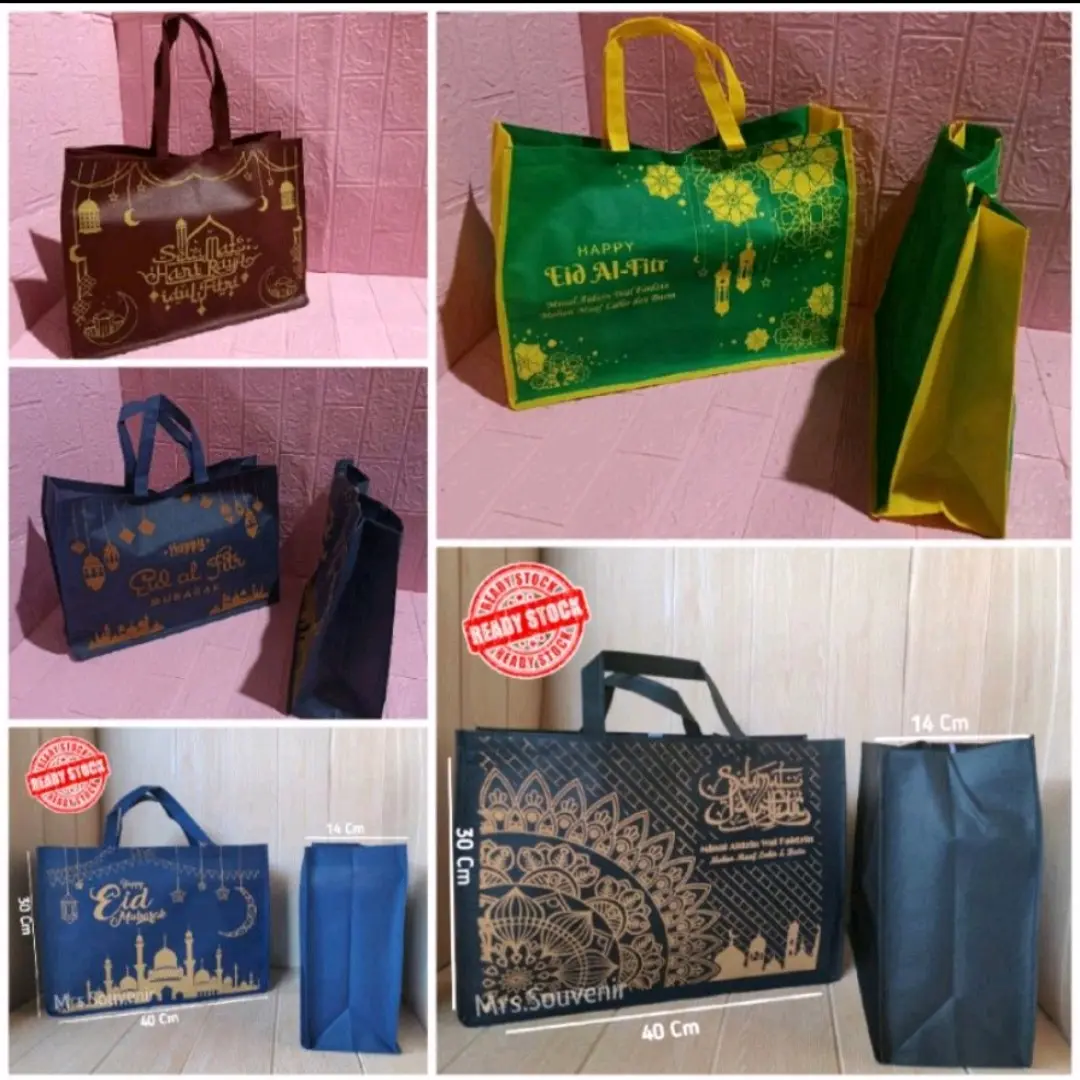 Tas hampers lebaran hari raya idul Fitri tempat sembako THR model jinjing ukuran 40 x 30 x 14 belanja