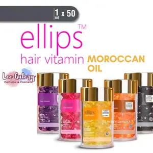 Ellips Hair Vitamin (dengan Moroccan Oil) Kemasan Botol 50 kapsul 1 ml 100% Original Treatment Haircare Black Hitam