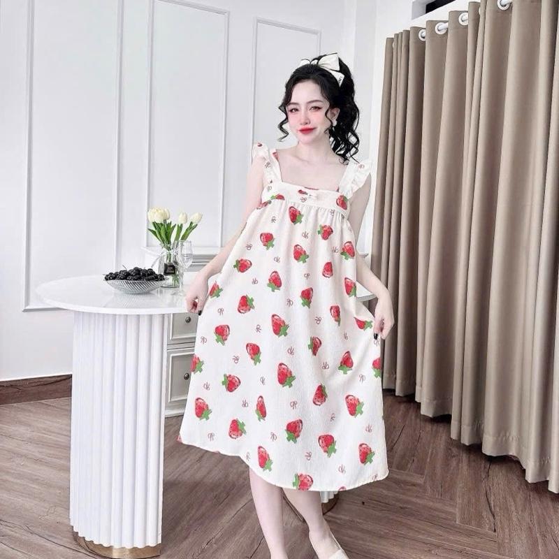 [40-70kg] VÁY NGỦ ĐŨI CÁNH TIÊN BALII TM5 Đũi xốp mềm mịn mát mùa hè họa tiết dễ thương Nữ Đầm Ngủ Women Dress Nhung